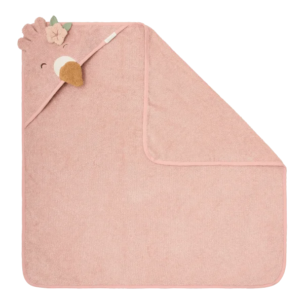Бебешка Бродирана Хавлия с Качулка Flamingo Pink 75х75 cm