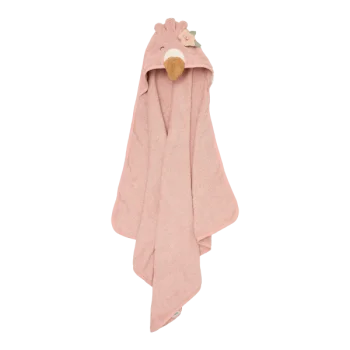 Бебешка Бродирана Хавлия с Качулка Flamingo Pink 75х75 cm