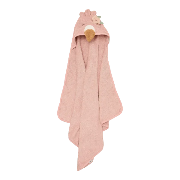 Бебешка Бродирана Хавлия с Качулка Flamingo Pink 75х75 cm