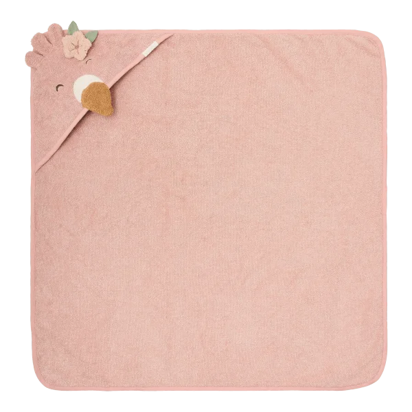 Бебешка Бродирана Хавлия с Качулка Flamingo Pink 75х75 cm