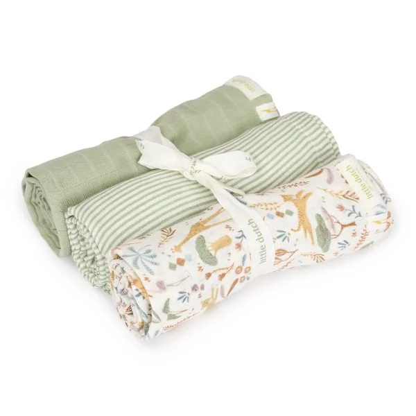 Бебешки Пелени 3 броя 70 х 70 cm Safari Wonders/Green