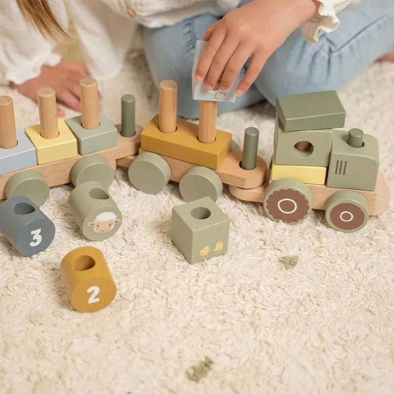 Дървено Влакче от Модули Трактор Little Farm