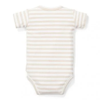 Бебешко Боди с Къс Ръкав Райета Sand/White 44