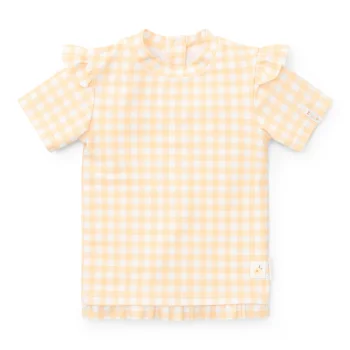 Бебешки Бански, Тениска с Къдрички Yellow Check - 62/68