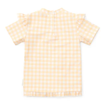 Бебешки Бански, Тениска с Къдрички Yellow Check - 62/68