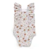 Детски Цял Бански Костюм с Къдрички Vintage Little Flowers