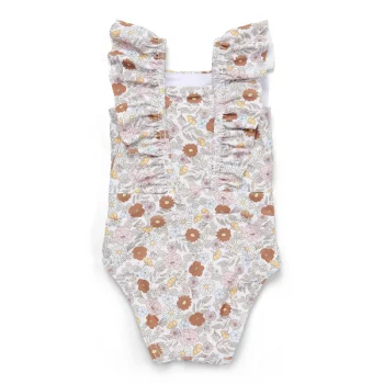 Детски Цял Бански Костюм с Къдрички Vintage Little Flowers