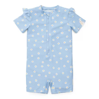 Цял Бански Костюм с Къс Ръкав Daisies Blue