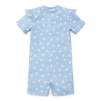 Цял Бански Костюм с Къс Ръкав Daisies Blue