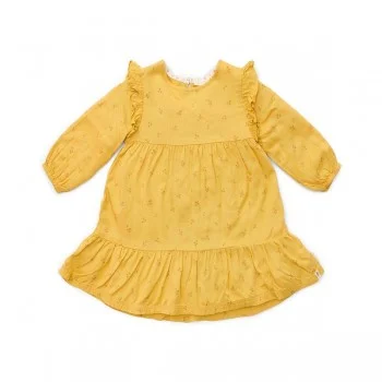 Детска Рокля с Дълъг Ръкав Warm Yellow Blooming Flower