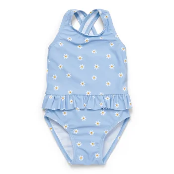 Детски Цял Бански Костюм с Къдрички Daisies Blue - 62/68