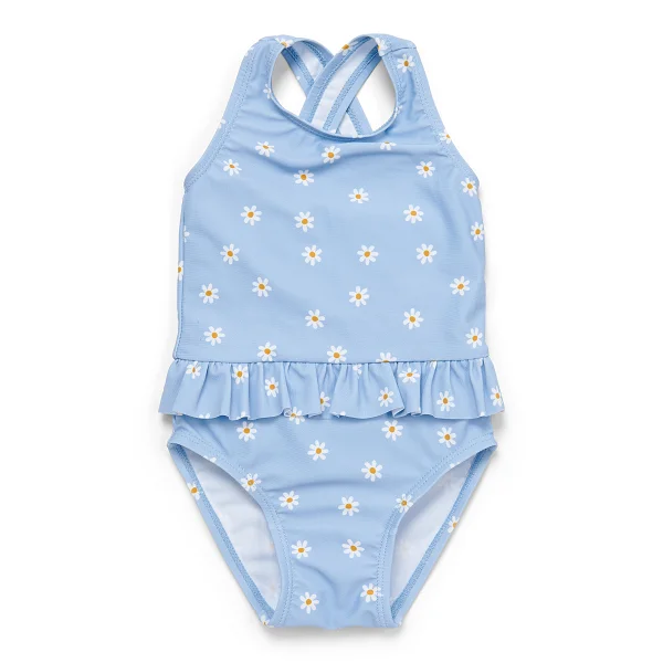 Детски Цял Бански Костюм с Къдрички Daisies Blue - 62/68
