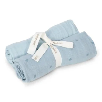 Бебешки Пелени 2 броя 70 х 70 cm Pure Denim Blue