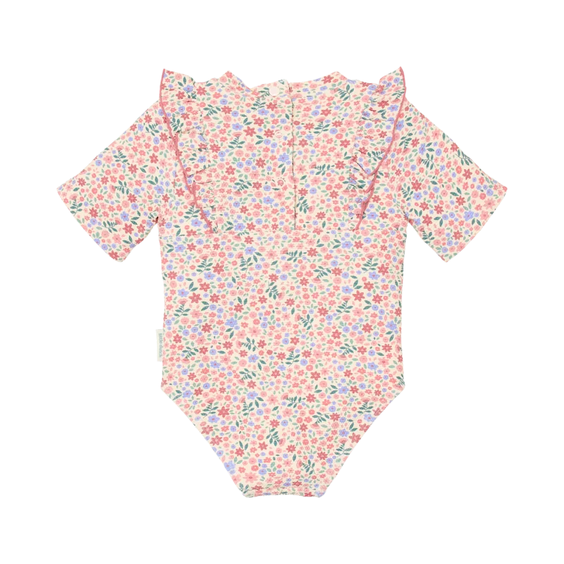 Детски Цял Бански Костюм с Къс Ръкав Dreamy Flowerfield