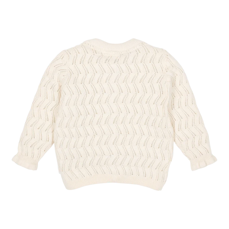 Детска Плетена Жилетка с Къдрички Creme