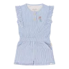 Детски Къс Гащеризон с Къдрички Denim Blue Stripe