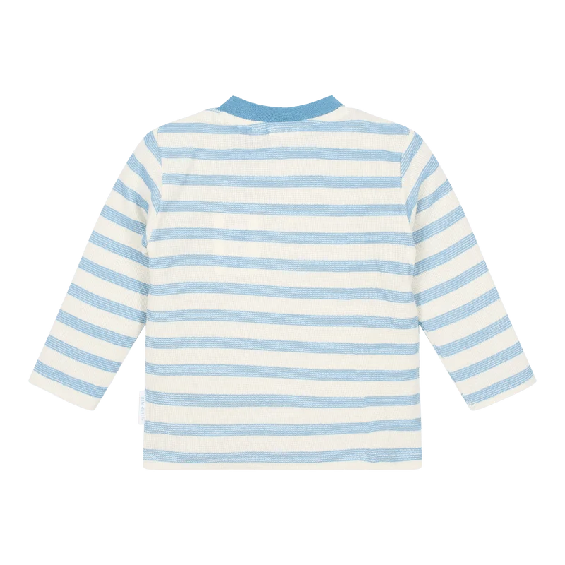 Детска Тениска с Дълъг Ръкав и Джобче Steel Blue Stripe