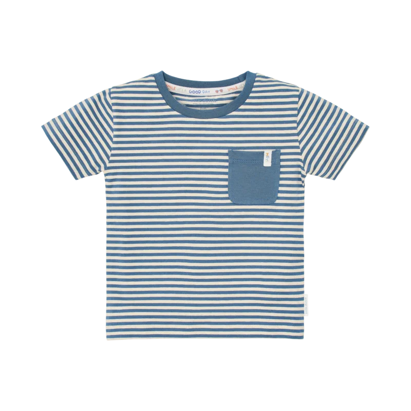Детска Тениска с Къс Ръкав и Джобче Indigo Sand Stripe