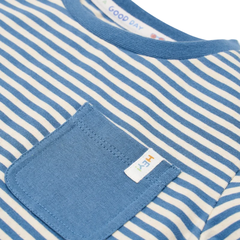 Детска Тениска с Къс Ръкав и Джобче Indigo Sand Stripe