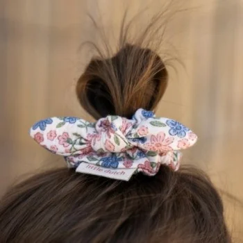 Скрънчи 2бр. Meadow Flowers/Denim Blue Stripe