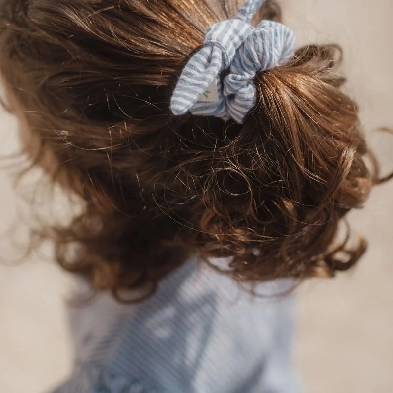 Скрънчи 2бр. Meadow Flowers/Denim Blue Stripe