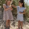 Детски Къс Гащеризон с Къдрички Denim Blue Stripe