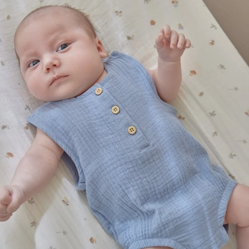 Бебешко Боди без Ръкав Stone Blue