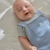Бебешко Боди с Къс Ръкав Stone Blue Stripe