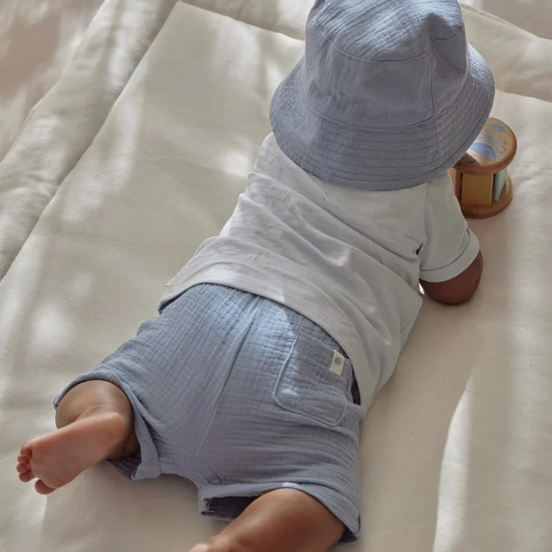 Бебешка Тениска с Къс Ръкав и Джобче Baby Blue