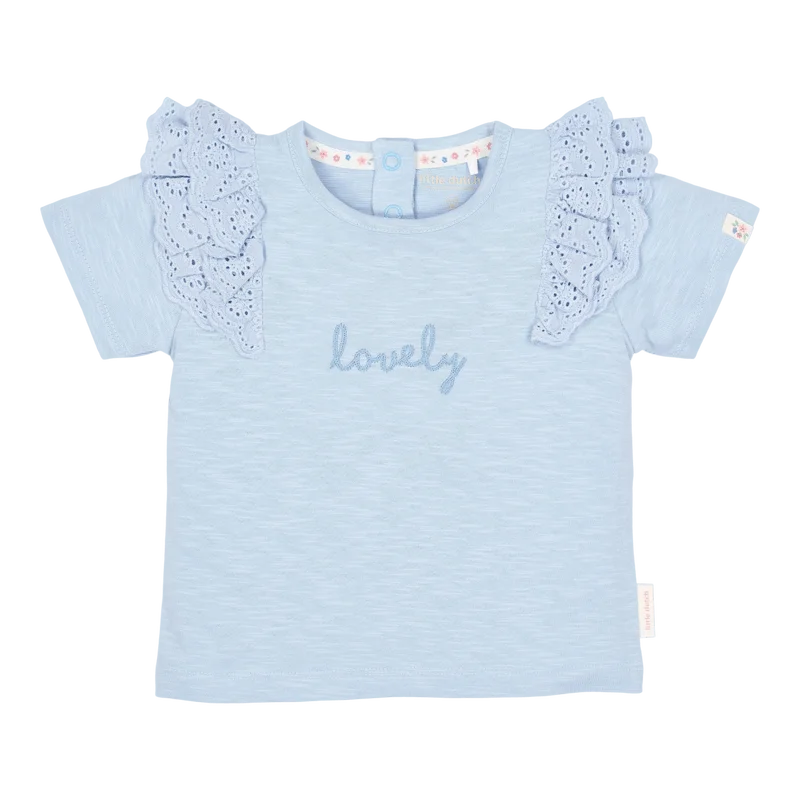Детска Тениска с Къс Ръкав и Къдрички Sky Blue