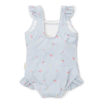 Бебешки Цял Бански Костюм с Къдрички Sunny Flowers Blue - 62/68