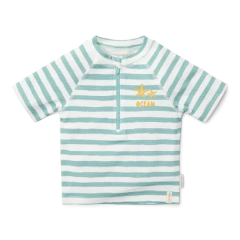 Бебешки Бански, Тениска с Къс Ръкав Stripes Surf Blue
