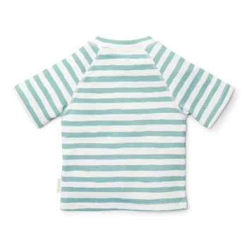 Бебешки Бански, Тениска с Къс Ръкав Stripes Surf Blue