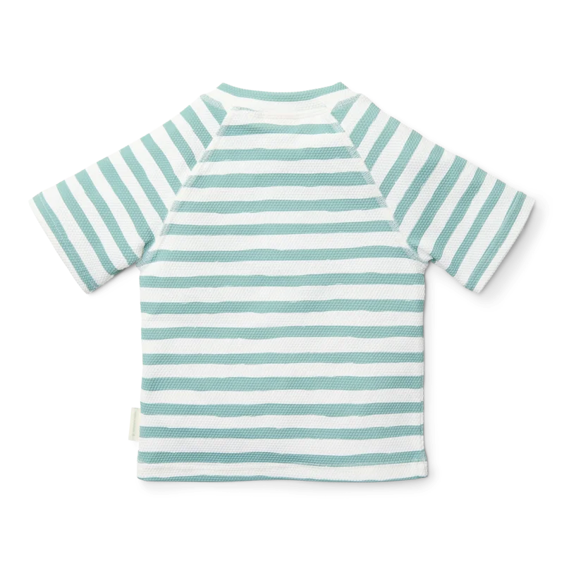 Бебешки Бански, Тениска с Къс Ръкав Stripes Surf Blue