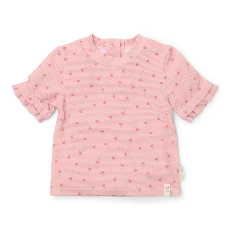 Бебешки Бански, Тениска с Къс Ръкав Sunny Flowers Blush