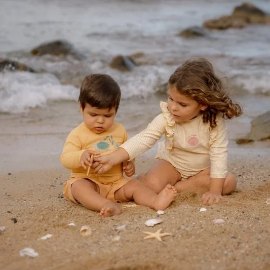 Бебешки Бански, Тениска с Дълъг Ръкав Ocean Treasures Yellow