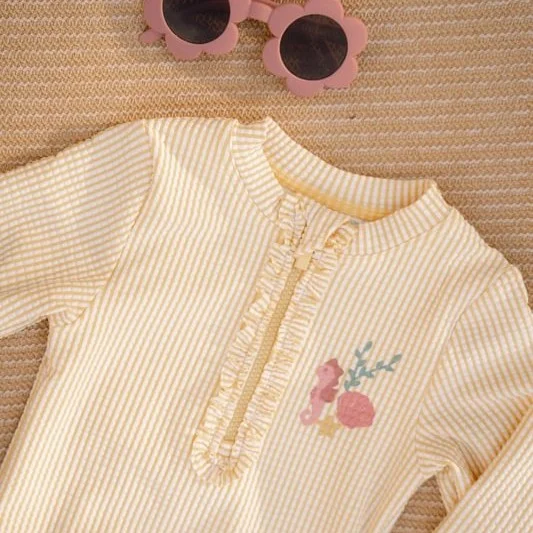 Бебешки Бански, Тениска с Дълъг Ръкав Ocean Treasures Yellow