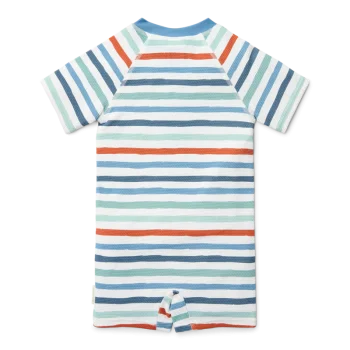 Бебешки Цял Бански Костюм с Къс Ръкав Stripes Multi Colour