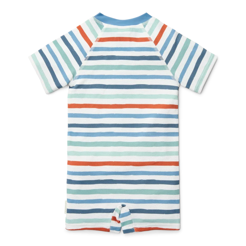 Бебешки Цял Бански Костюм с Къс Ръкав Stripes Multi Colour