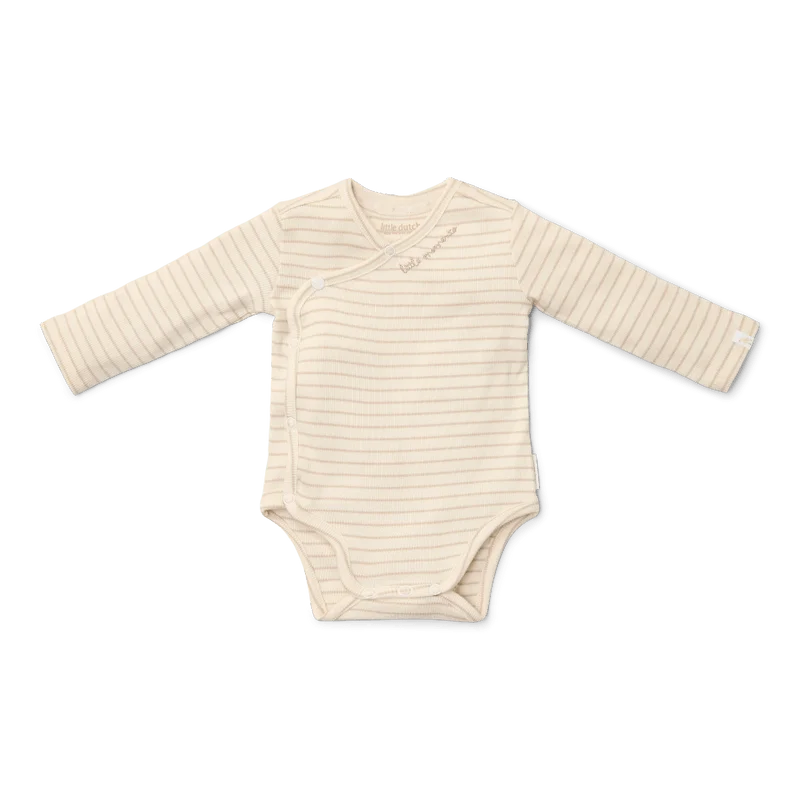 Боди с Дълъг Ръкав, Тип „Прегърни ме“ Soft Beige Stripe
