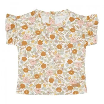 Блуза с Къс Ръкав и Къдрички Vintage Little Flowers