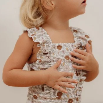 Детски Цял Бански Костюм, Vintage Little Flowers