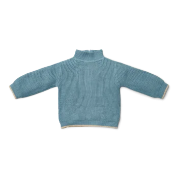 Детски Плетен Пуловер с Цип Stone Blue
