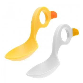 Комплект Детски Ергономични Прибори за Хранене - Yellow/White	