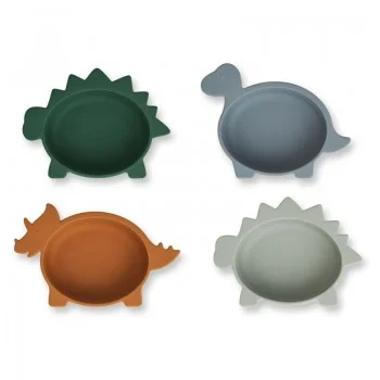 Силиконов Сет Купички 4 части Dino Blue Multi Mix