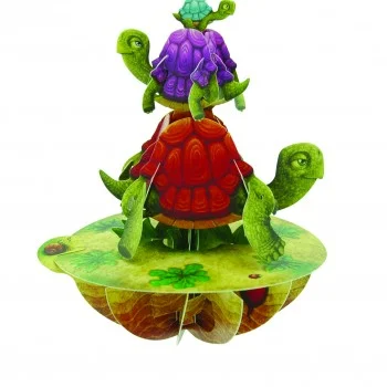 Картичка POP UP Pirouettes Balancing Tortoises