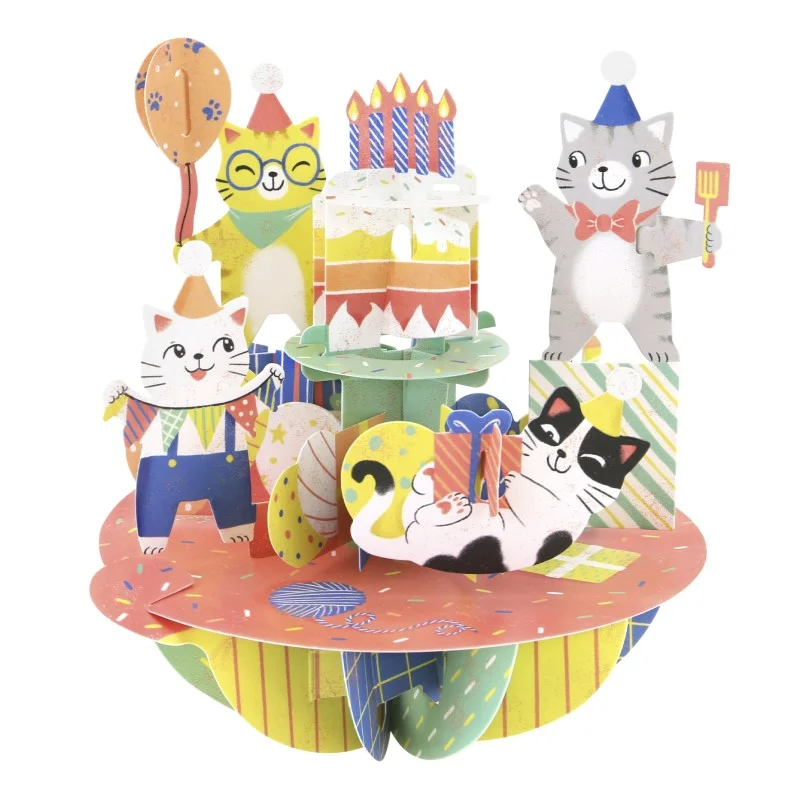 Картичка POP UP Pirouettes Birthday Cats   