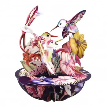 Картичка POP UP Pirouettes - Hummingbirds (Blush)
