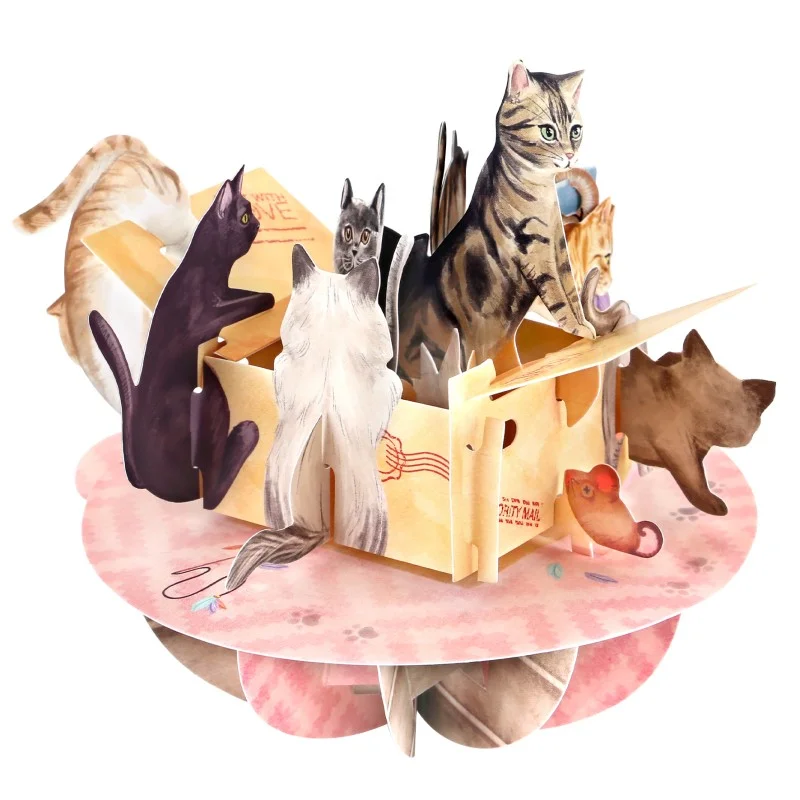 Картичка POP UP Pirouettes Purrrfect Parcel      