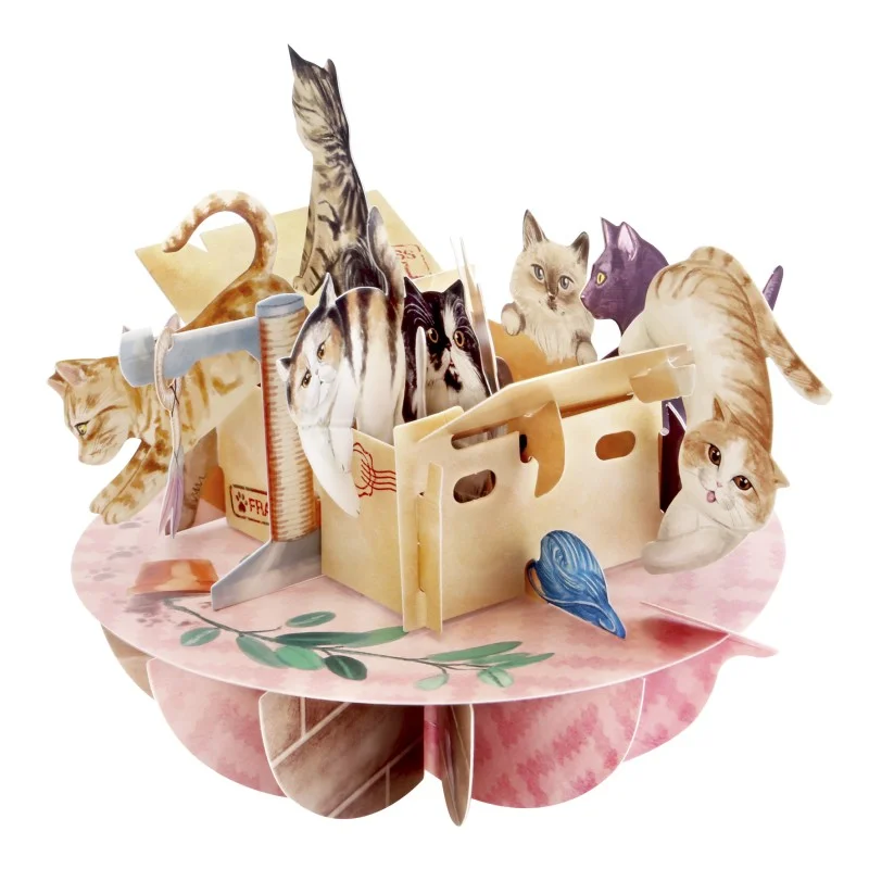 Картичка POP UP Pirouettes Purrrfect Parcel      